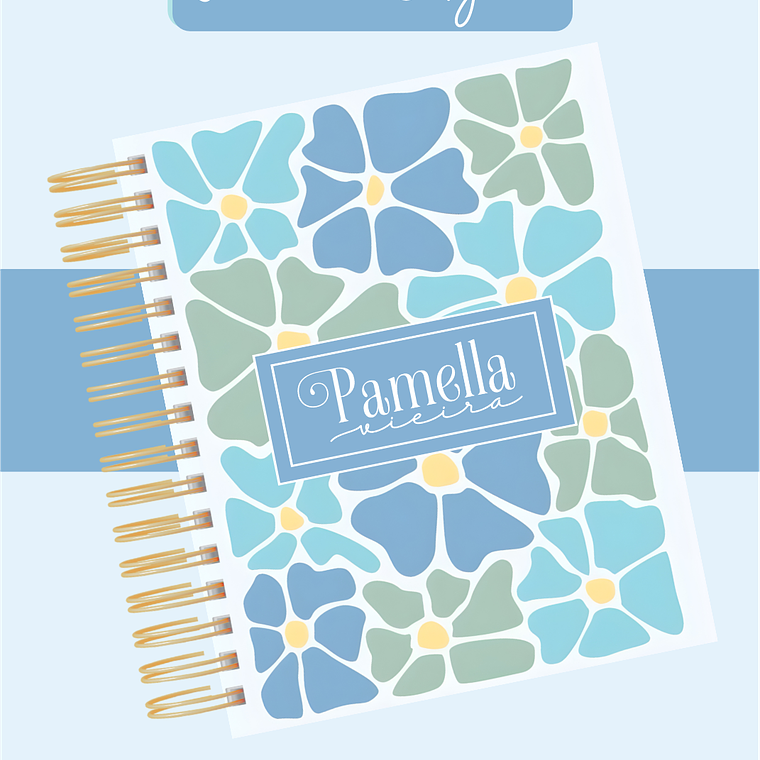 Arquivo Encadernação Coleção Floral Azul 2026 - Pamella Vieira 7