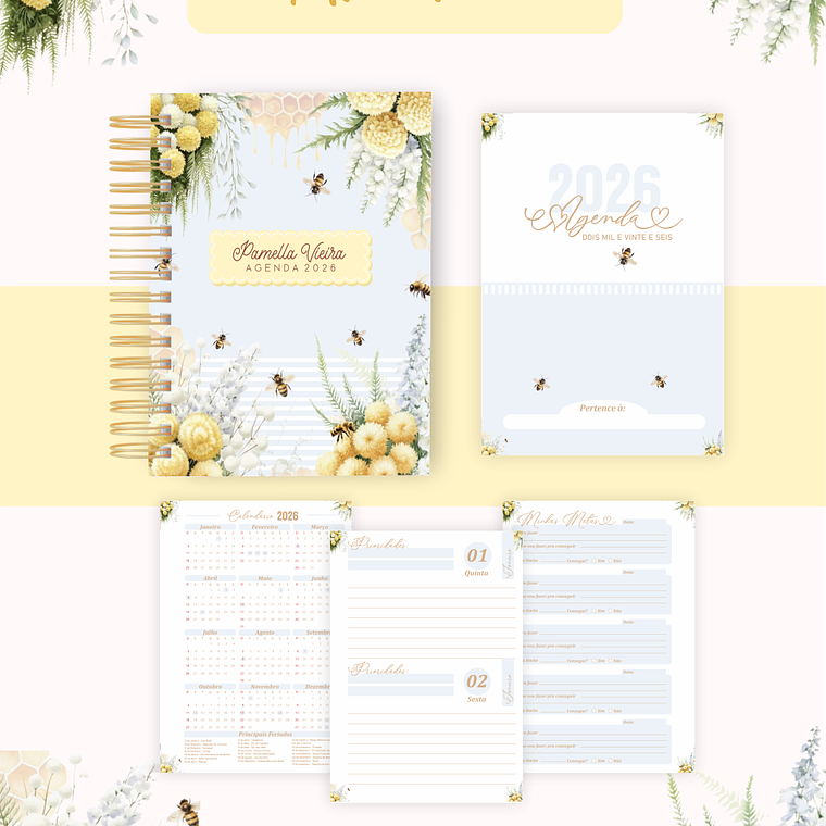 Arquivo Encadernação Coleção Abelhas 2026 - Pamella Vieira 2