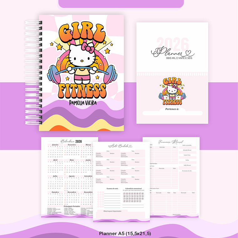 Arquivo Encadernação Coleção Hello Kitty Girl Fitness - Pamella Vieira 3