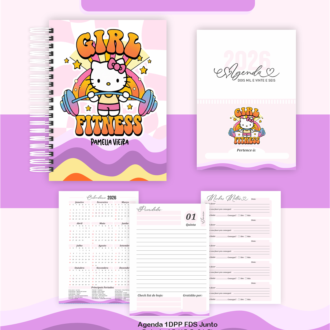Arquivo Encadernação Coleção Hello Kitty Girl Fitness - Pamella Vieira 4