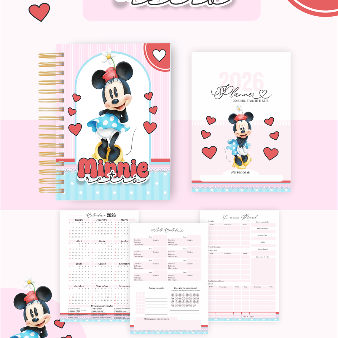 Arquivo Encadernação Coleção Minnie Retrô - Pamella Vieira 4