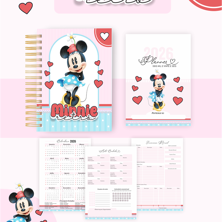 Arquivo Encadernação Coleção Minnie Retrô - Pamella Vieira 4