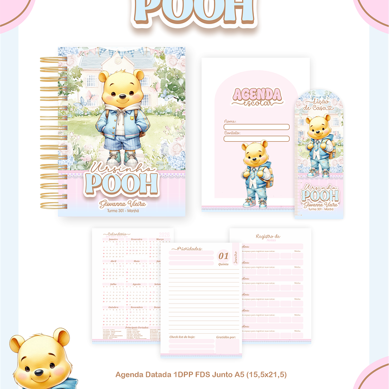 Arquivo Encadernação Escolar 2026 Ursinho Pooh 3