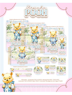 Arquivo Encadernação Escolar 2026 Ursinho Pooh