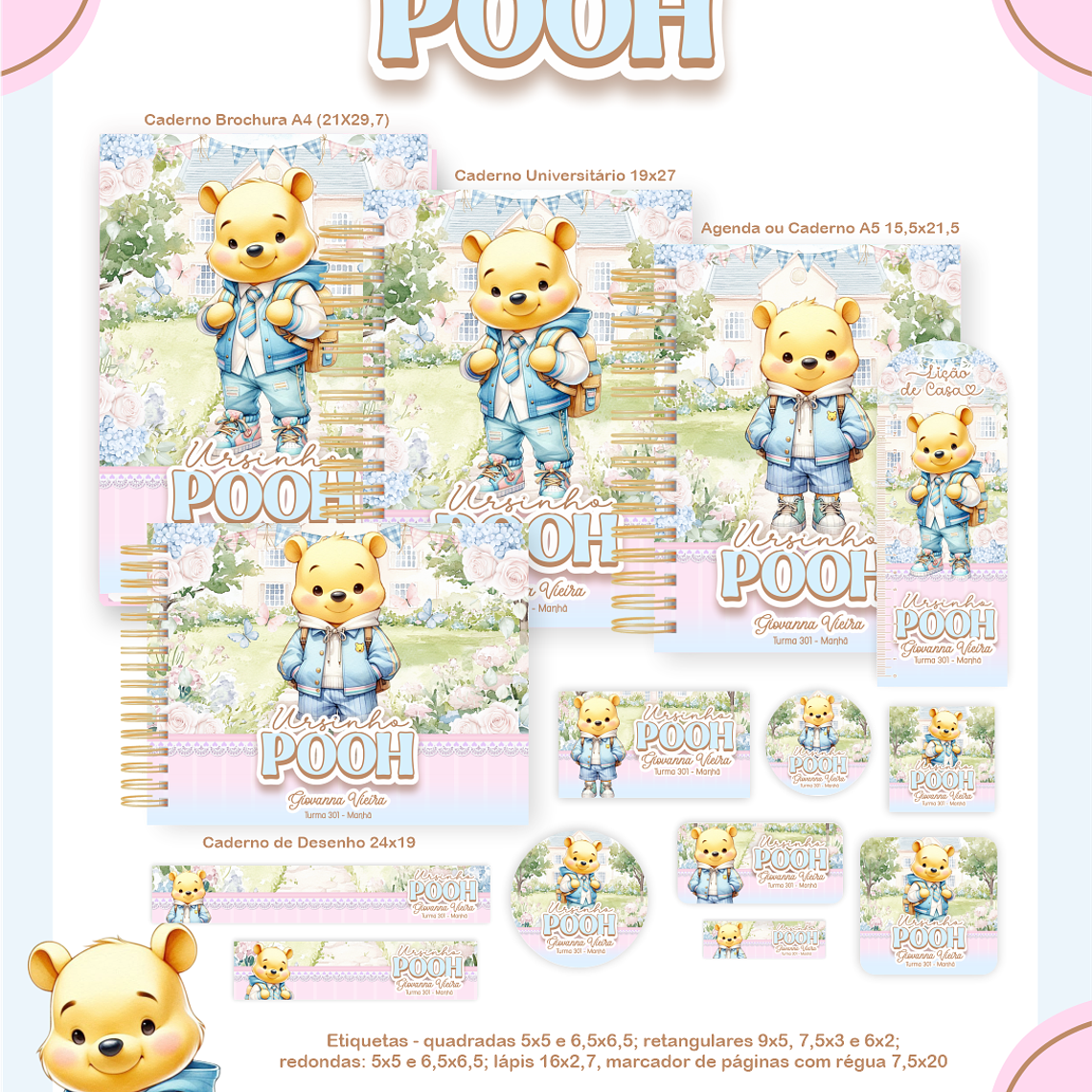 Arquivo Encadernação Escolar 2026 Ursinho Pooh 1
