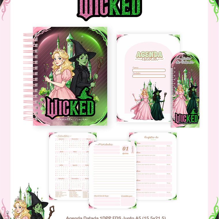 Arquivo Encadernação Escolar 2026 Wicked 5