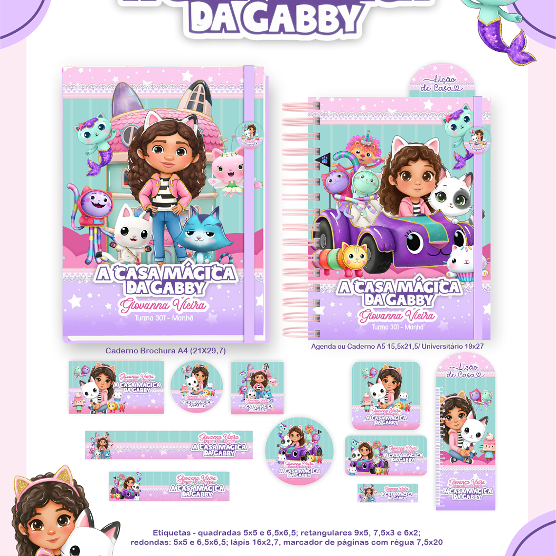 Arquivo Encadernação Escolar 2026 A Casa Mágica da Gabby 2