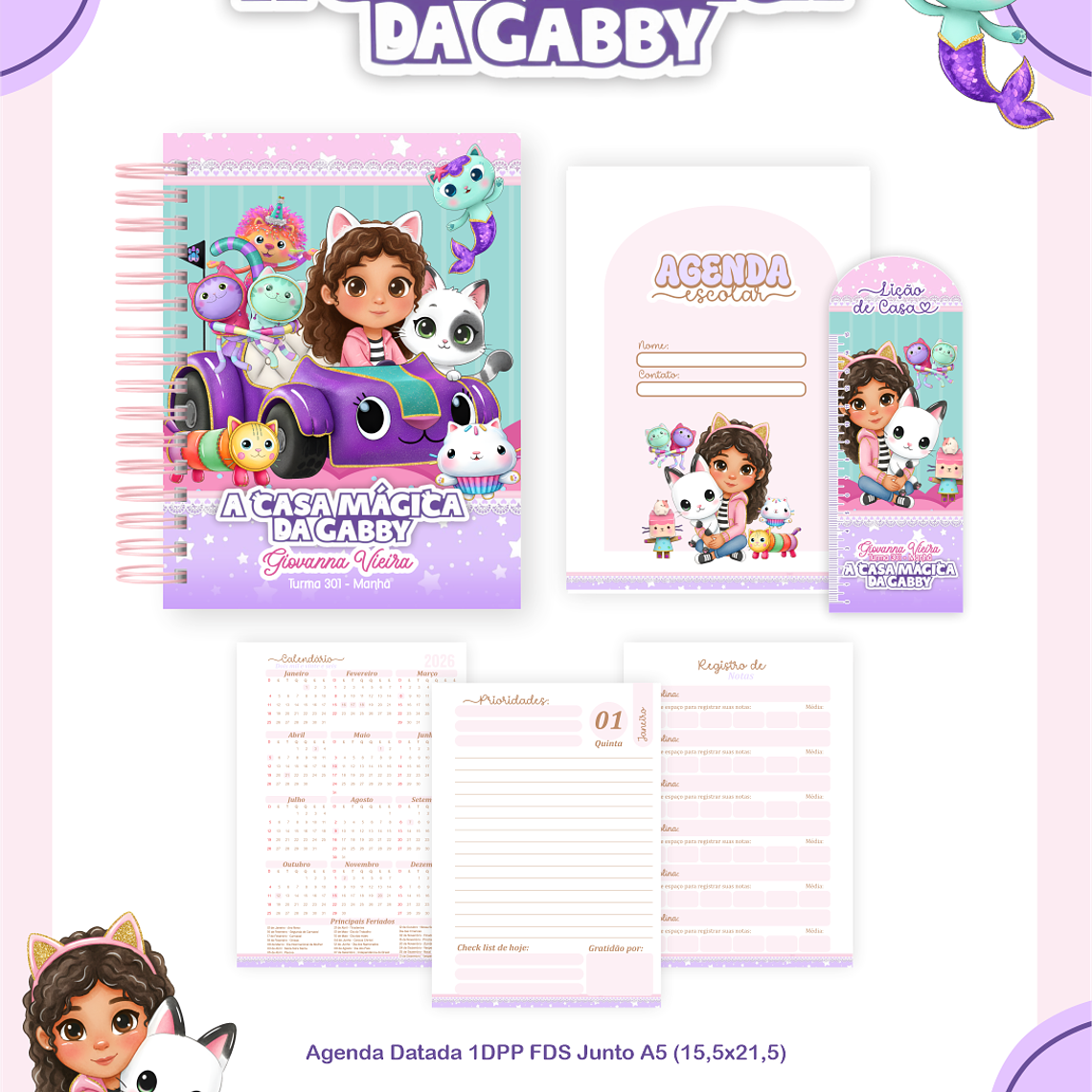 Arquivo Encadernação Escolar 2026 A Casa Mágica da Gabby 3
