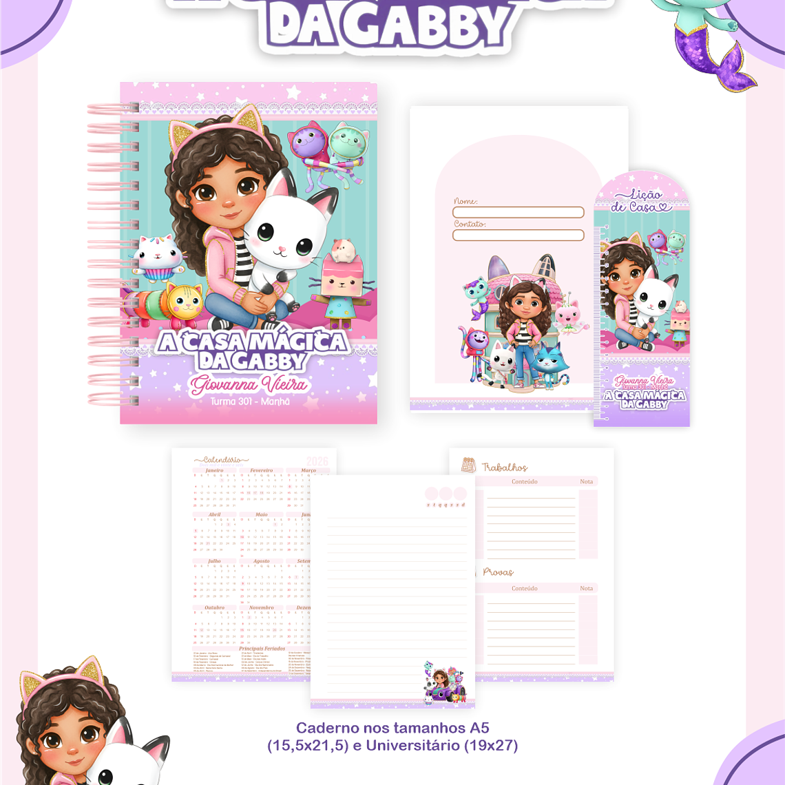 Arquivo Encadernação Escolar 2026 A Casa Mágica da Gabby 4