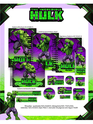 Arquivo Encadernação Escolar 2026 Hulk