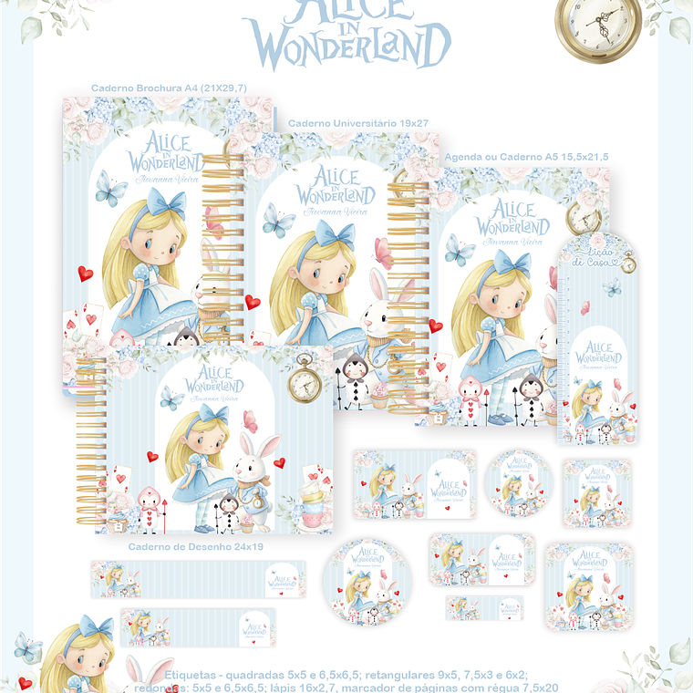 Arquivo Encadernação Escolar 2026 Alice no País das Maravilhas 1