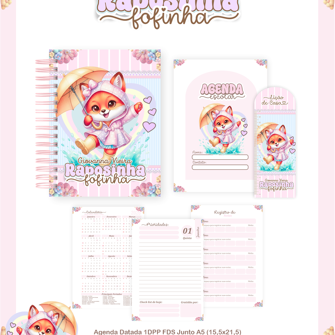 Arquivo Encadernação Escolar 2026 Raposinha 3