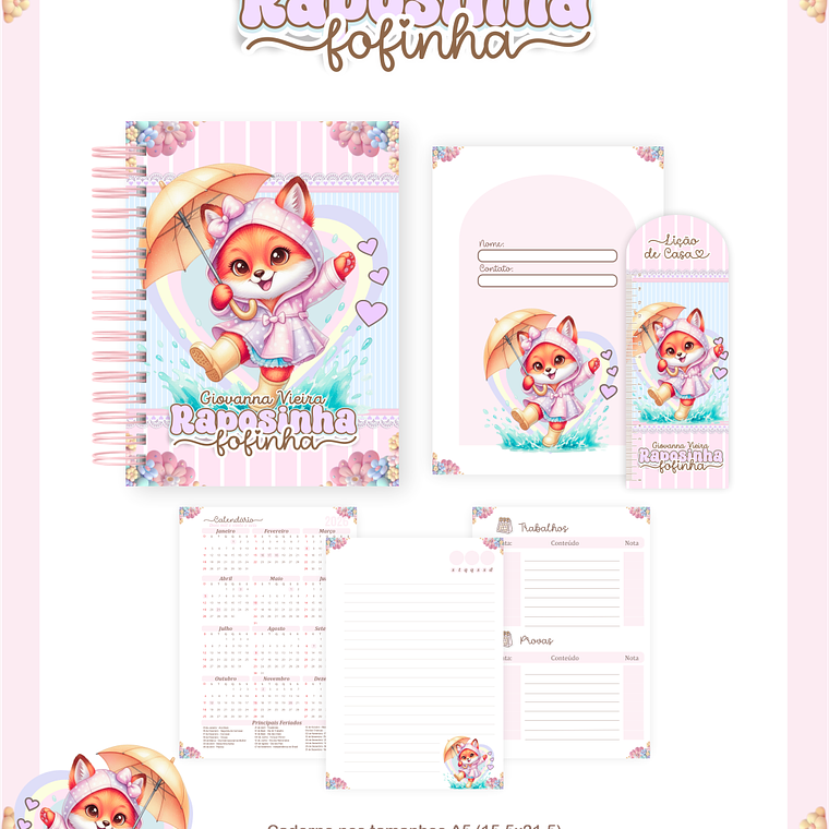 Arquivo Encadernação Escolar 2026 Raposinha 4