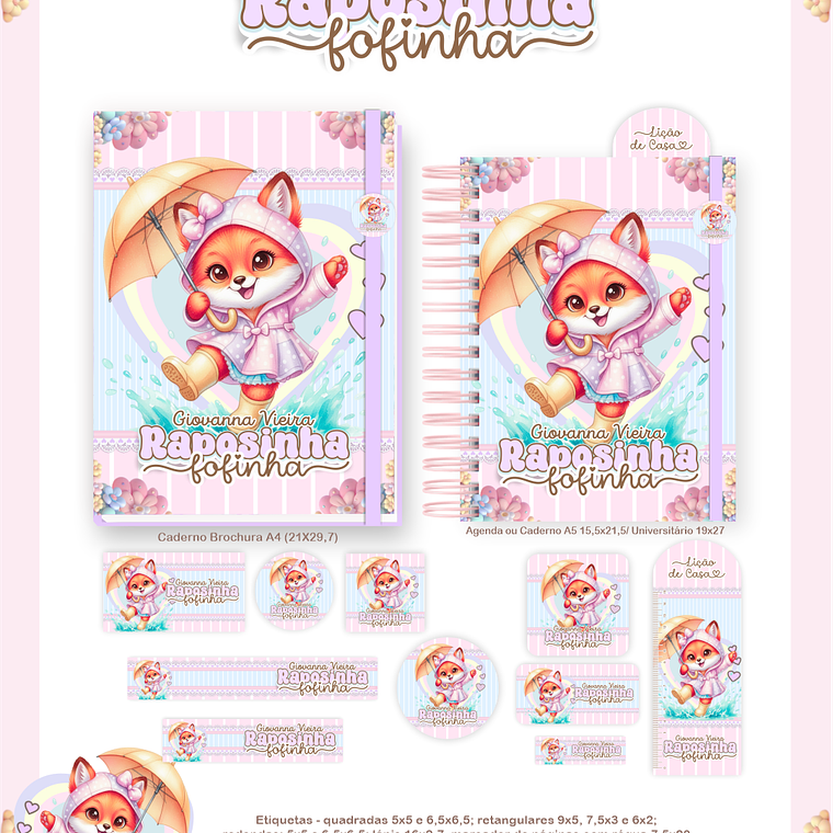 Arquivo Encadernação Escolar 2026 Raposinha 5