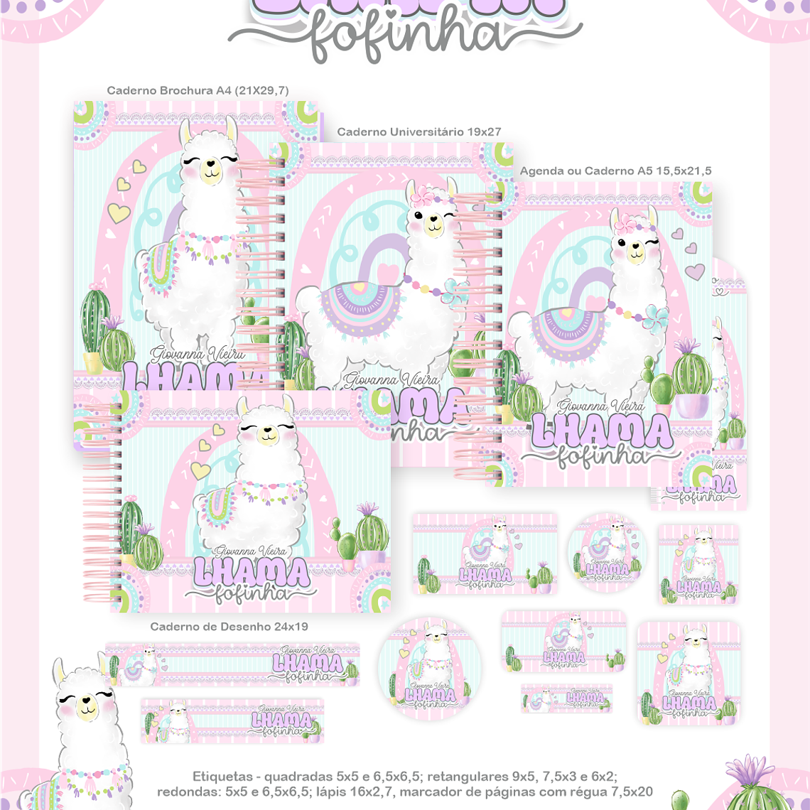 Arquivo Encadernação Escolar 2026 Lhama Fofinha 1