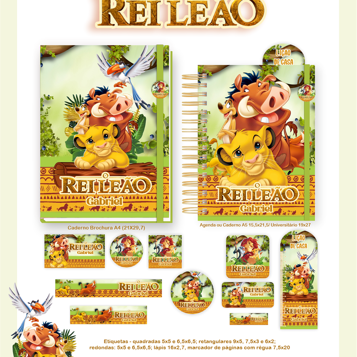 Arquivo Encadernação Escolar 2026 Rei Leão 5