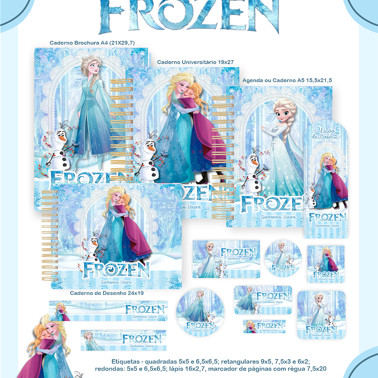 Arquivo Encadernação Escolar 2026 Frozen 1
