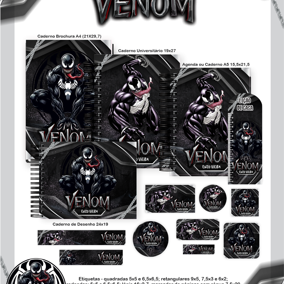Arquivo Encadernação Escolar 2026 Venom 1