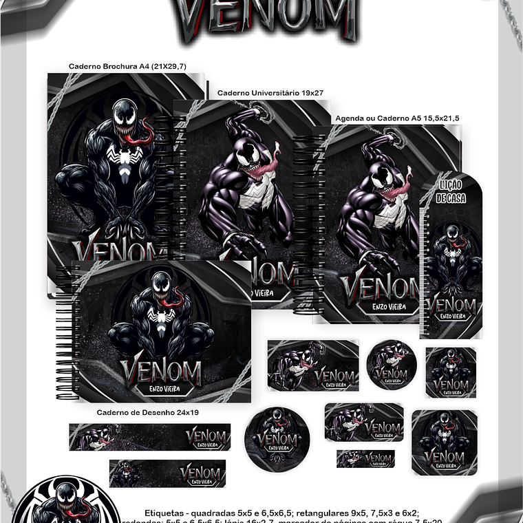 Arquivo Encadernação Escolar 2026 Venom 1