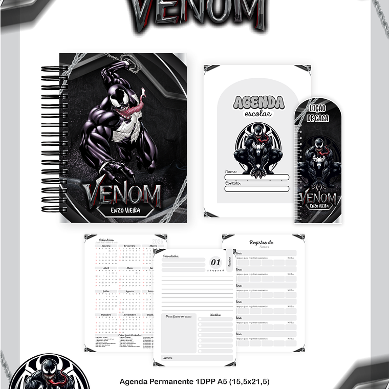 Arquivo Encadernação Escolar 2026 Venom 2
