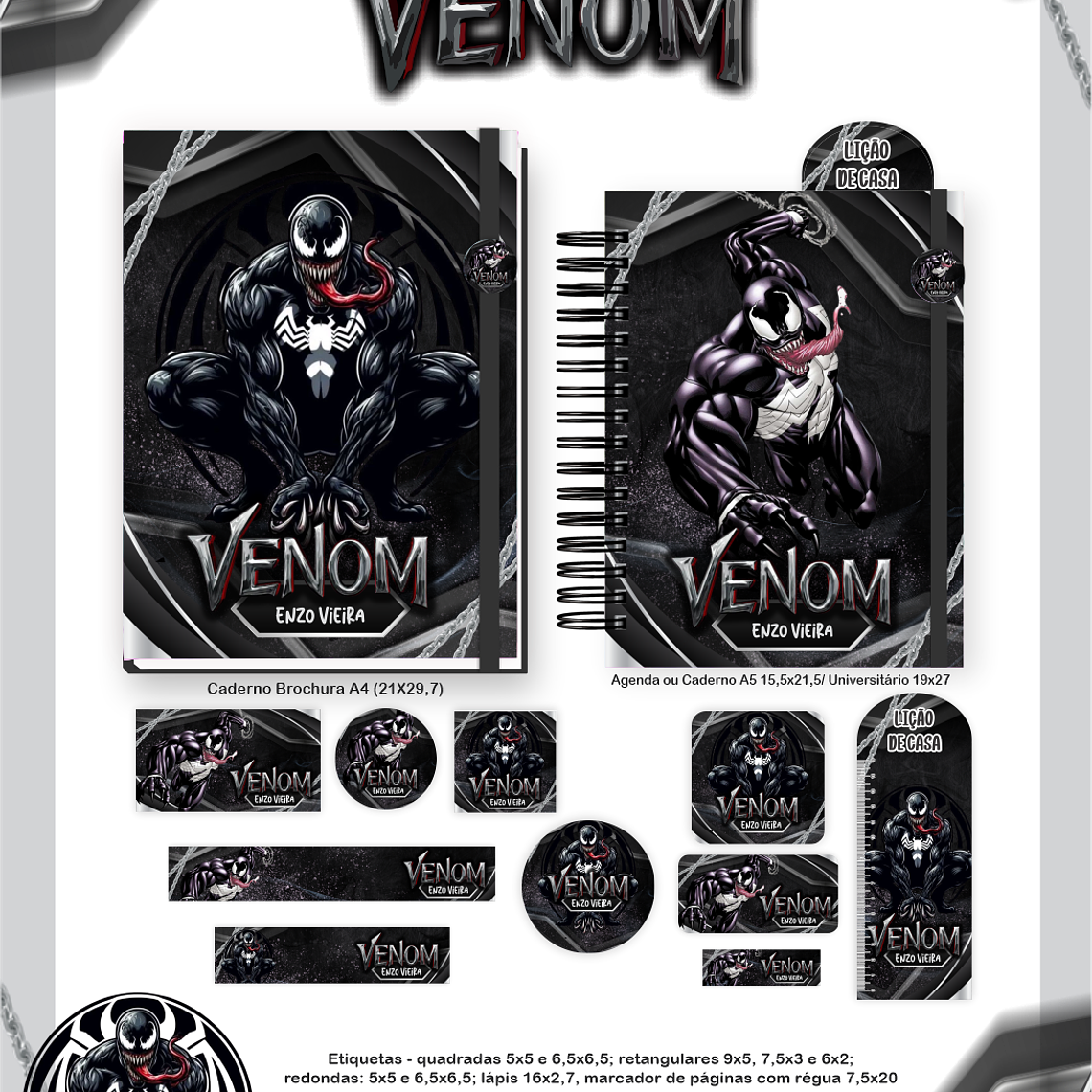 Arquivo Encadernação Escolar 2026 Venom 5