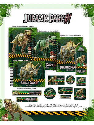 Arquivo Encadernação Escolar 2026 Jurassic Park