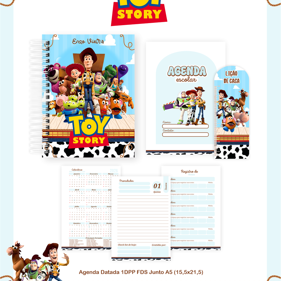Arquivo Encadernação Escolar 2026 Toy Story 4