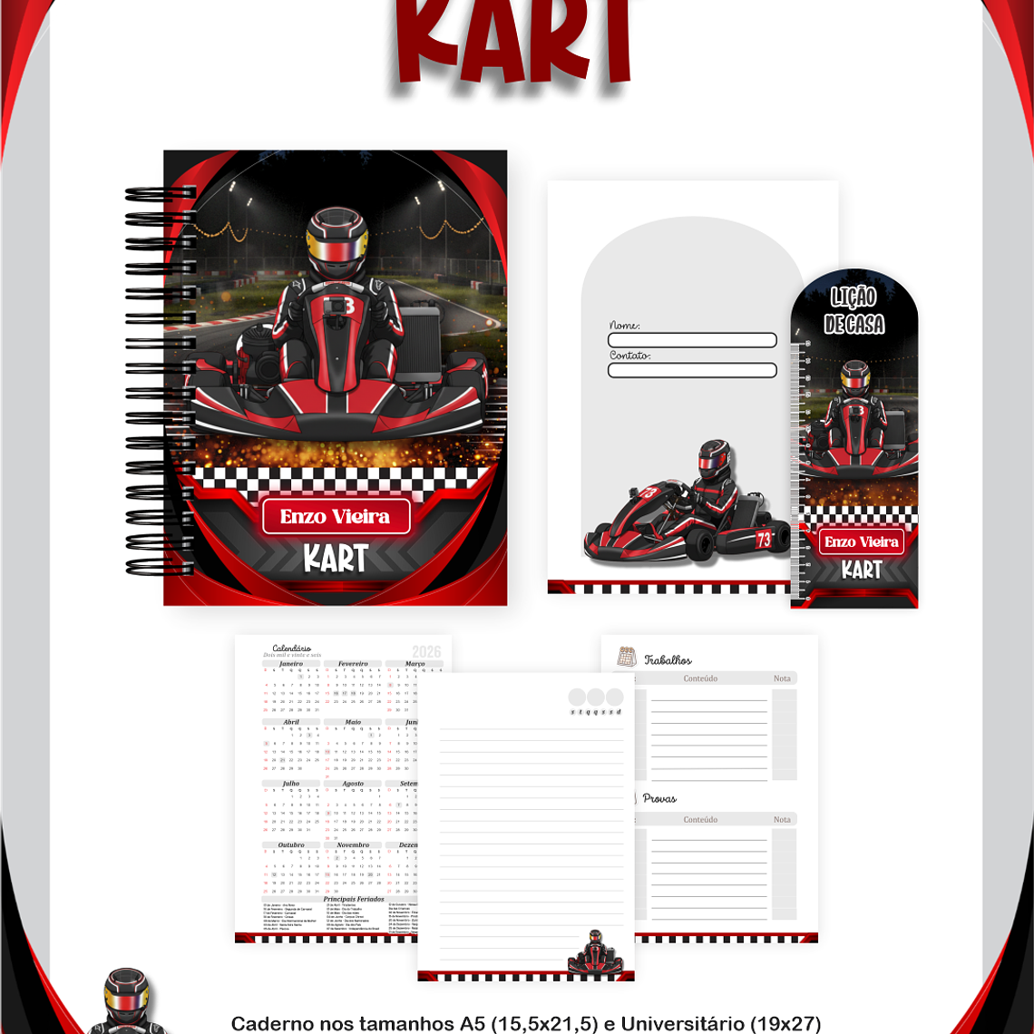 Arquivo Encadernação Escolar 2026 Kart 5