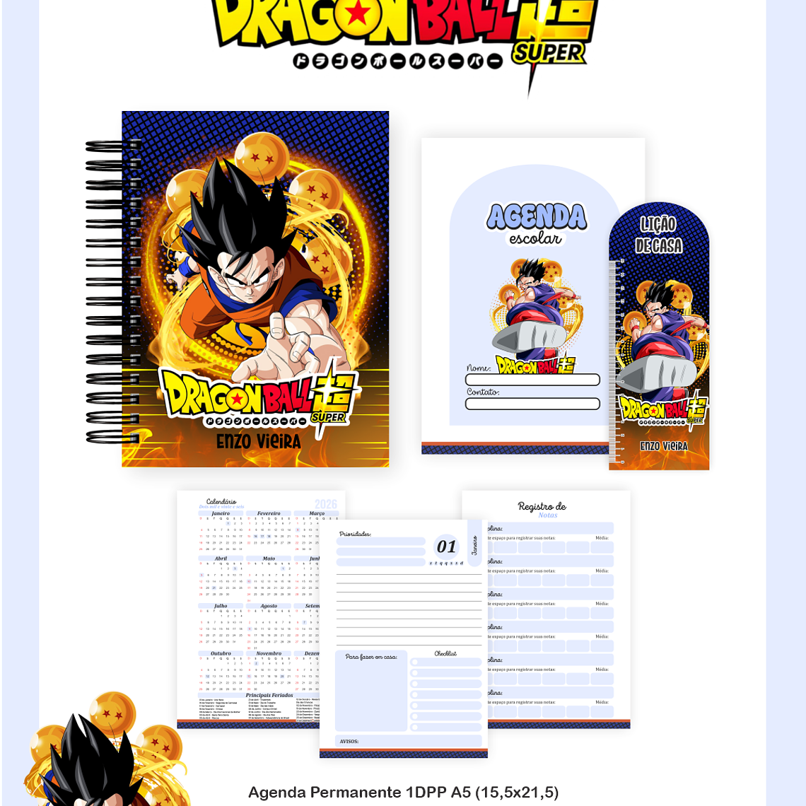 Arquivo Encadernação Escolar 2026 Dragon Ball Z 2