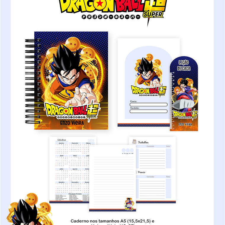Arquivo Encadernação Escolar 2026 Dragon Ball Z 3