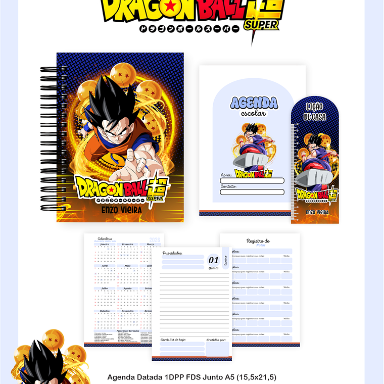 Arquivo Encadernação Escolar 2026 Dragon Ball Z 4