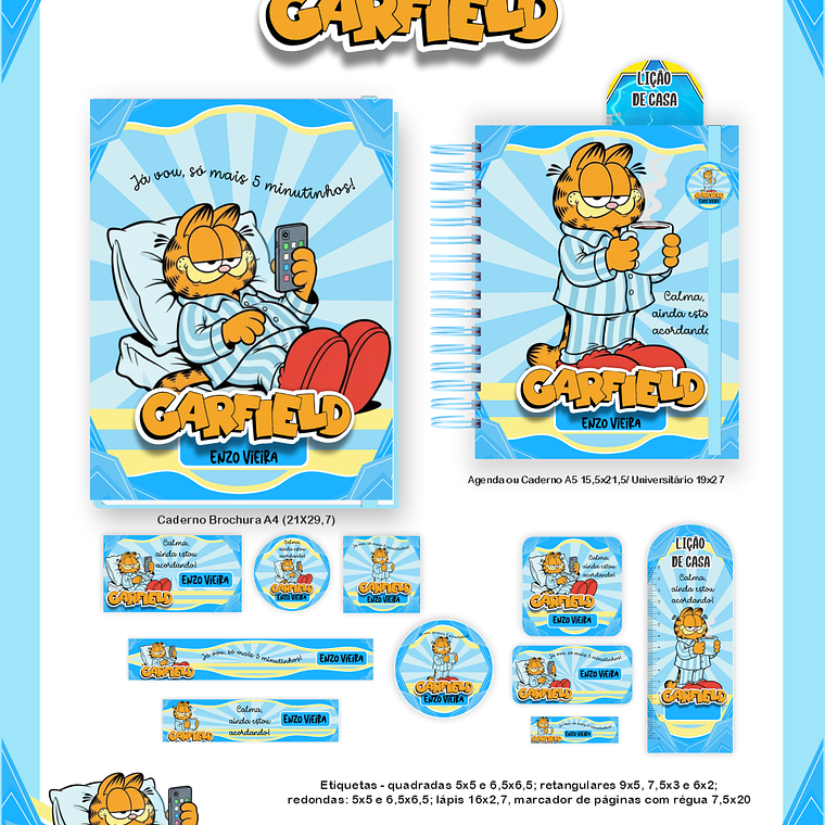 Arquivo Encadernação Escolar 2026 Garfield  1