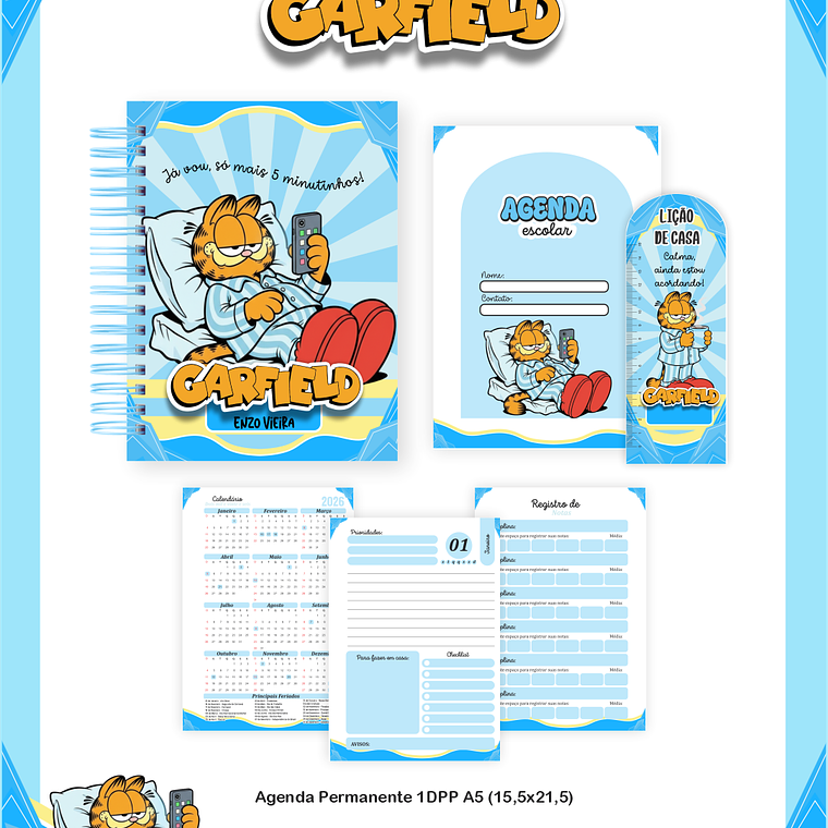 Arquivo Encadernação Escolar 2026 Garfield  3