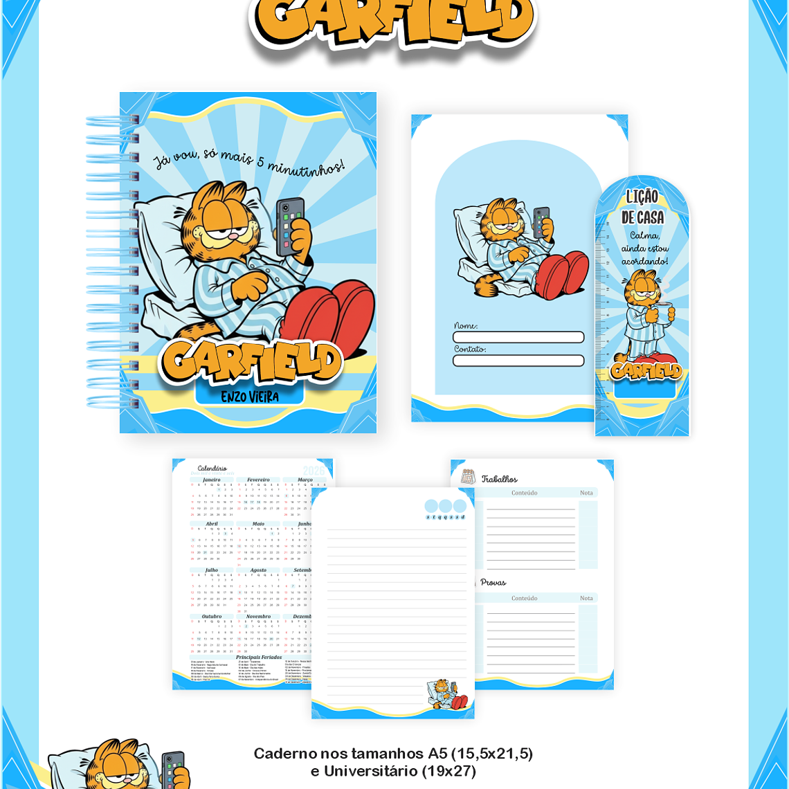 Arquivo Encadernação Escolar 2026 Garfield  4