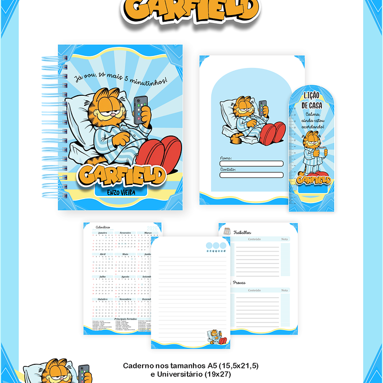 Arquivo Encadernação Escolar 2026 Garfield  4