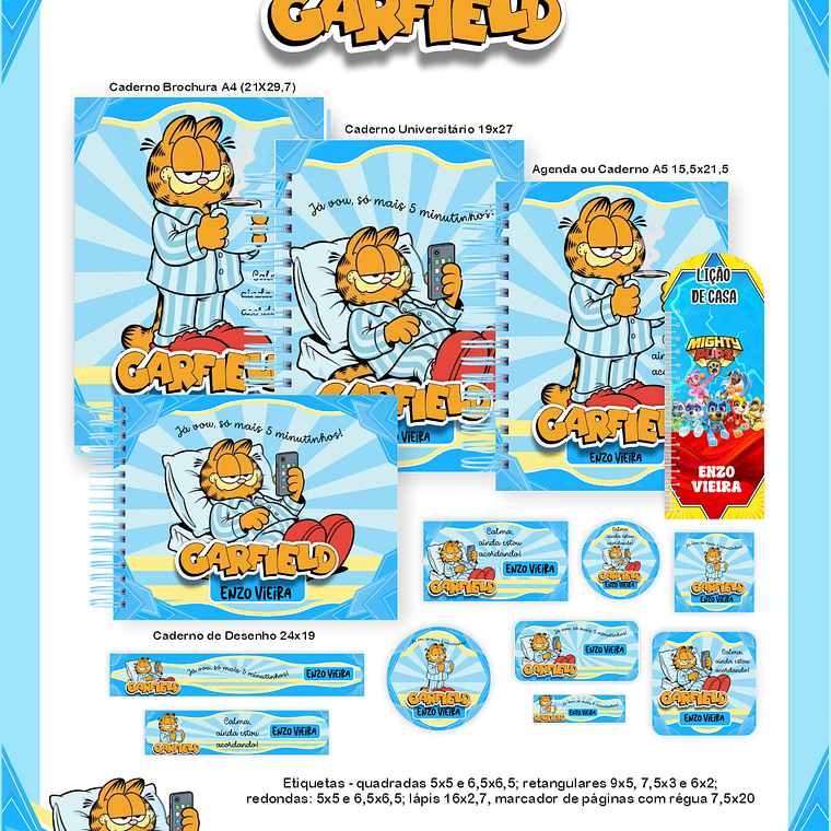 Arquivo Encadernação Escolar 2026 Garfield  5