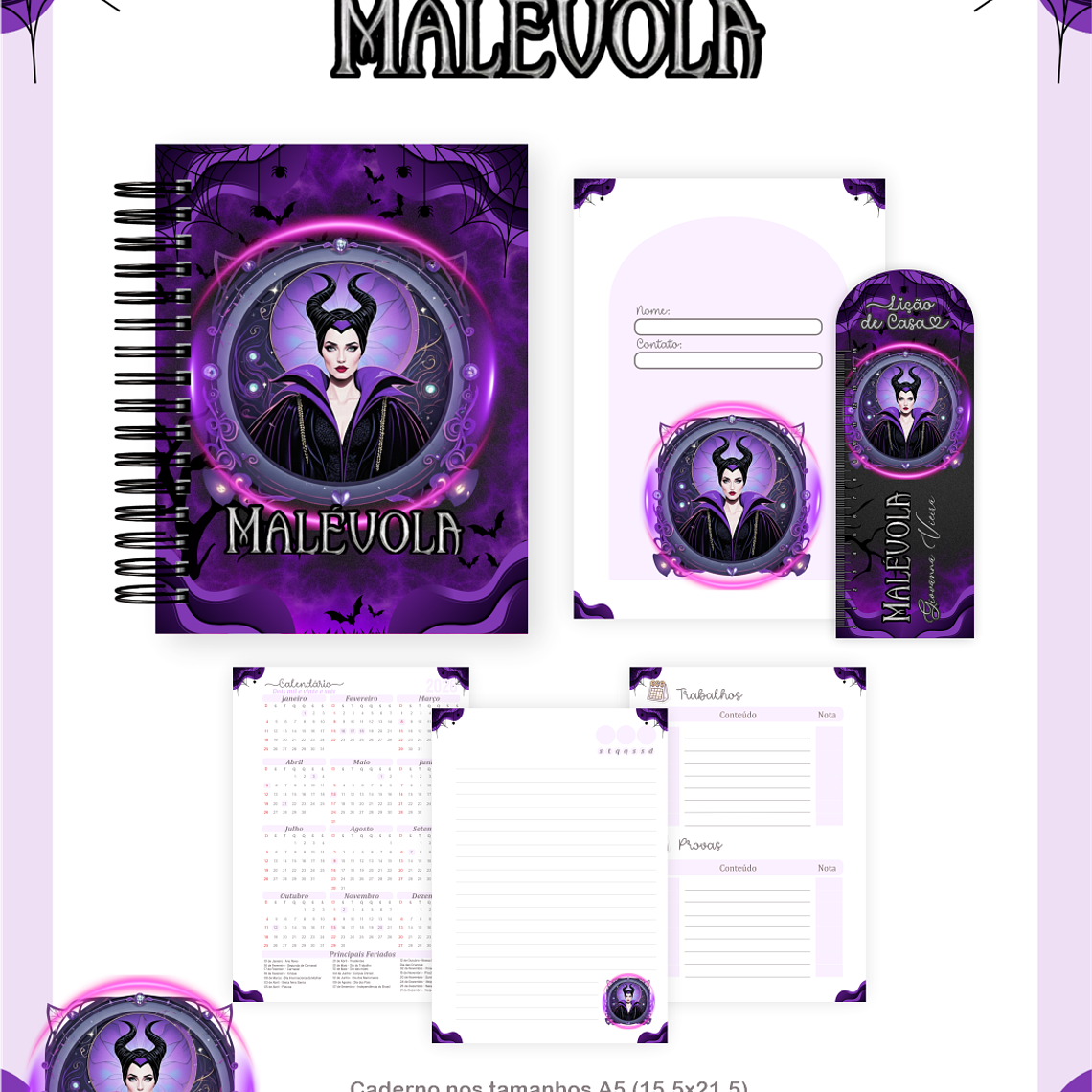 Arquivo Encadernação Escolar 2026 Malévola 5