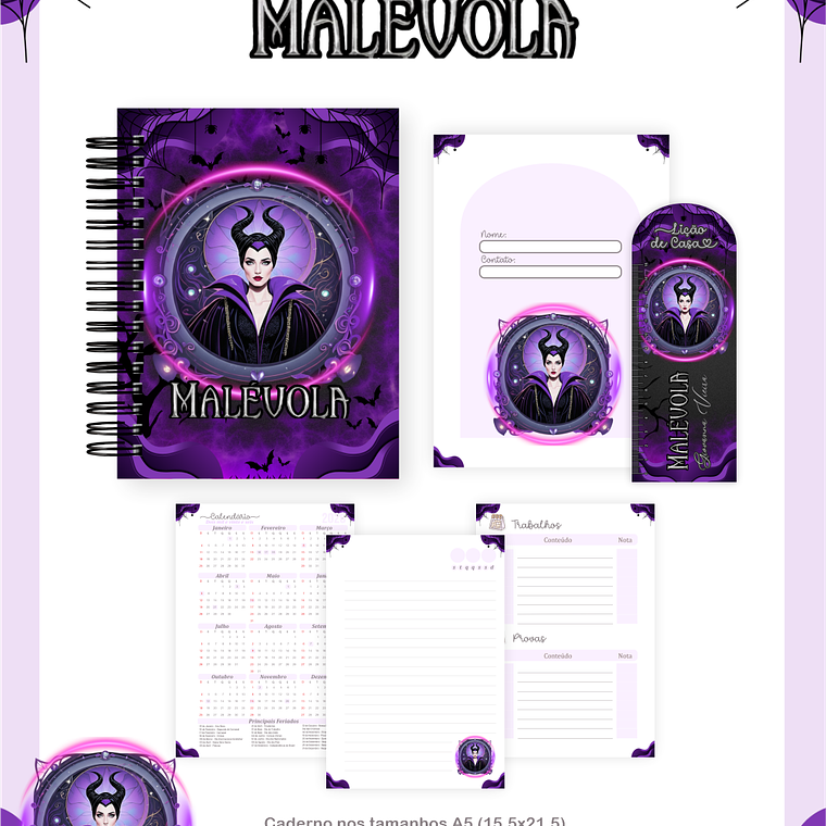 Arquivo Encadernação Escolar 2026 Malévola 5