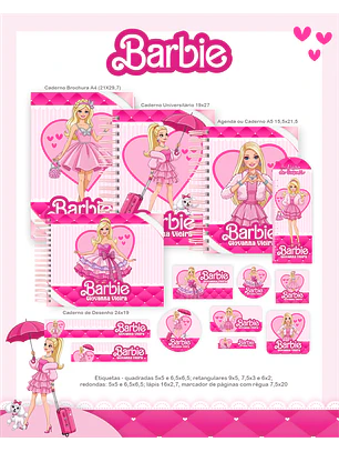 Arquivo Encadernação Escolar 2026 Barbie