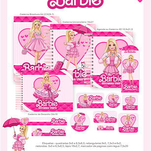 Arquivo Encadernação Escolar 2026 Barbie