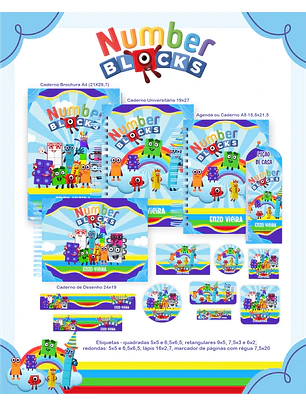 Arquivo Encadernação Escolar 2026 Number Blocks