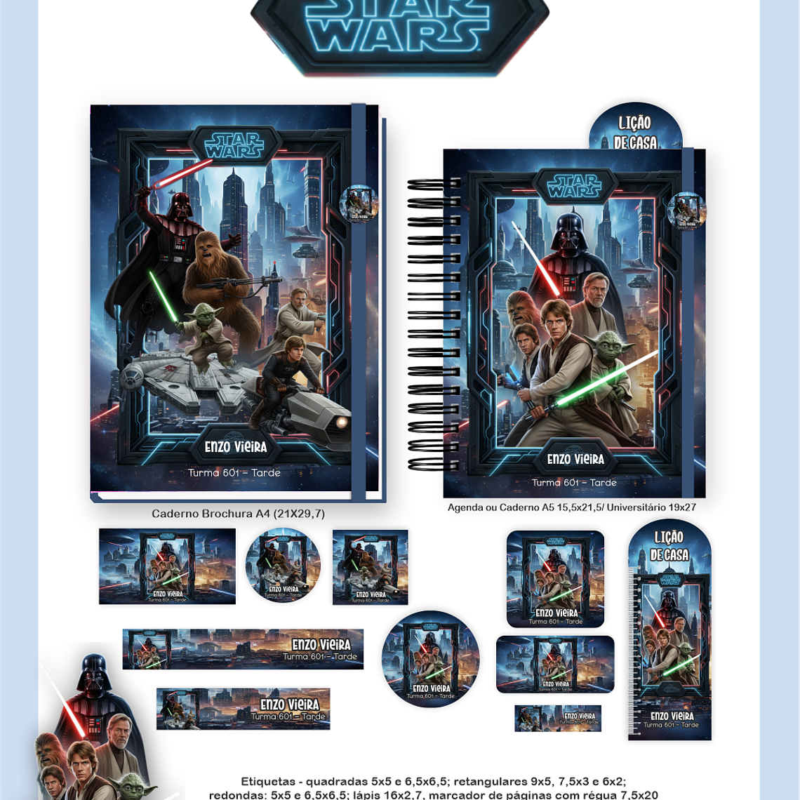 Arquivo Encadernação Escolar 2026 Star Wars 2