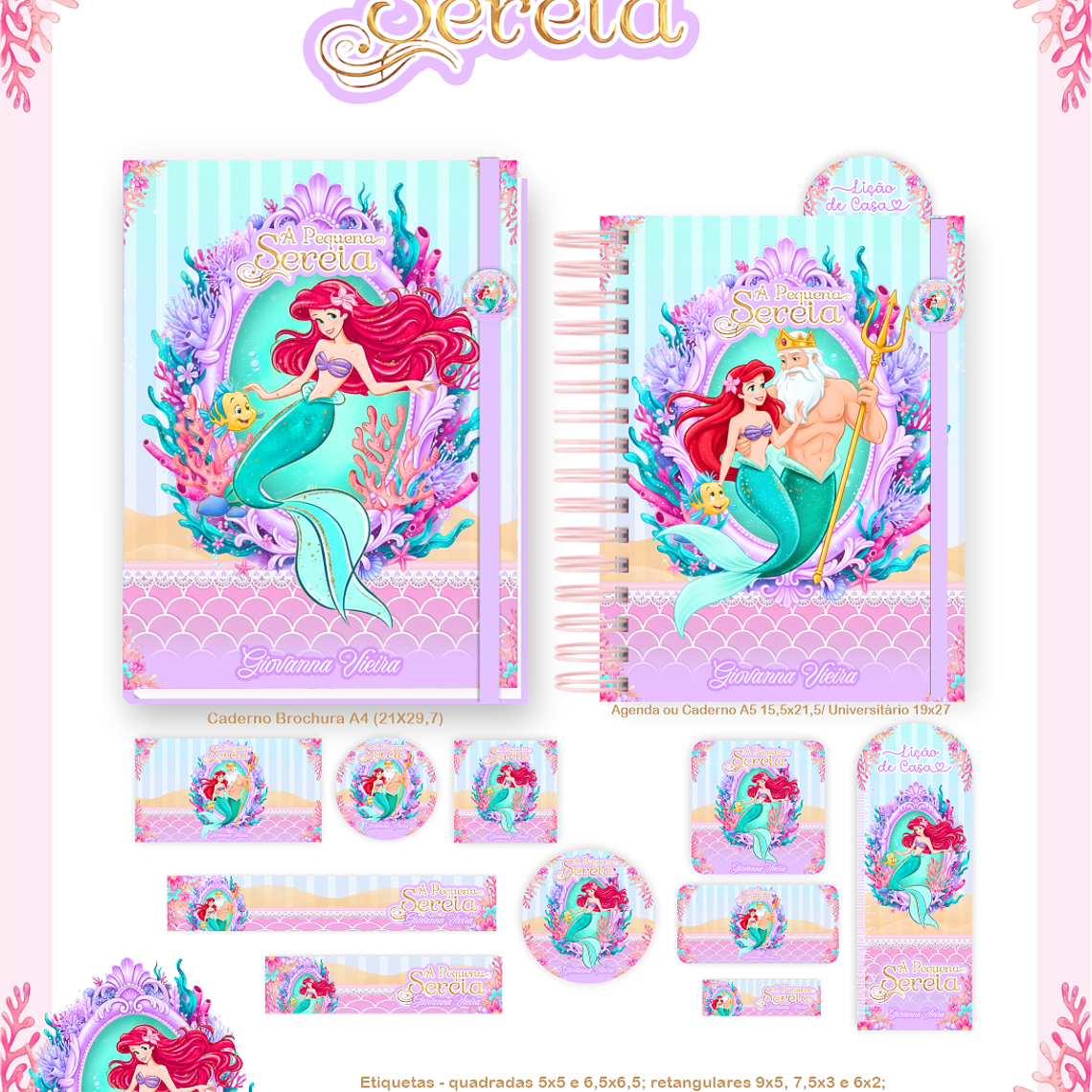 Arquivo Encadernação Escolar 2026 A Pequena Sereia 2