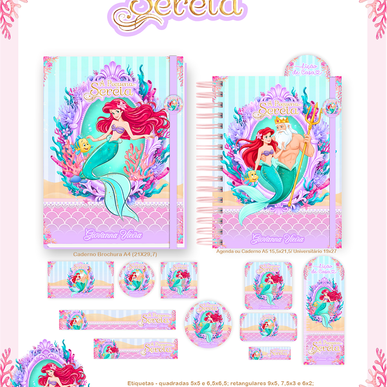 Arquivo Encadernação Escolar 2026 A Pequena Sereia 2