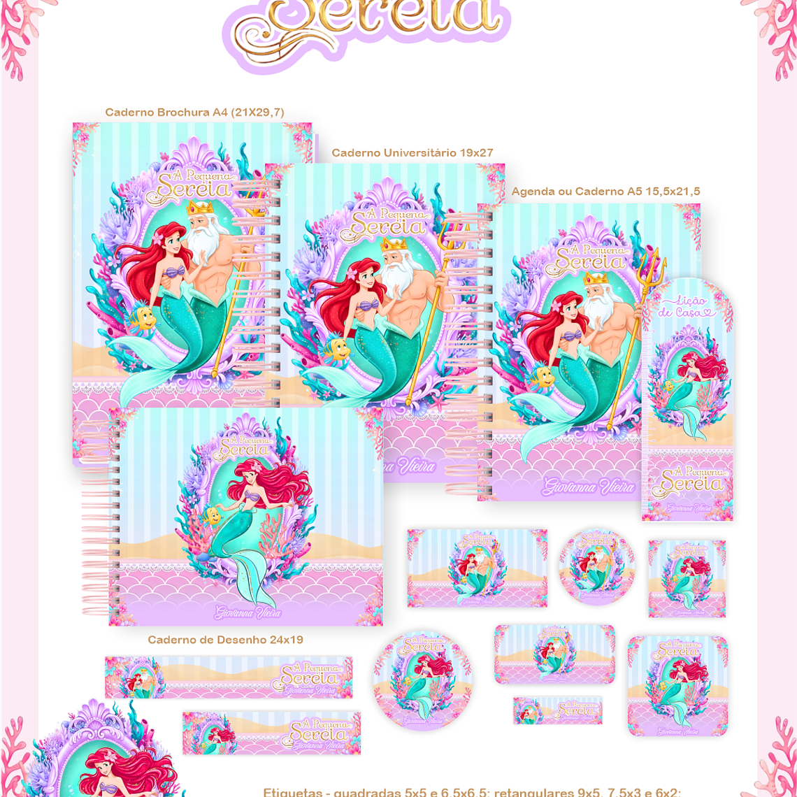 Arquivo Encadernação Escolar 2026 A Pequena Sereia 1