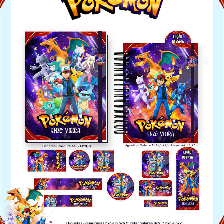 Arquivo Encadernação Escolar 2026 Pokémon 2