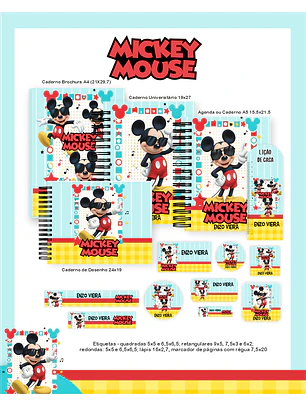 Arquivo Encadernação Escolar 2026 Mickey Mouse