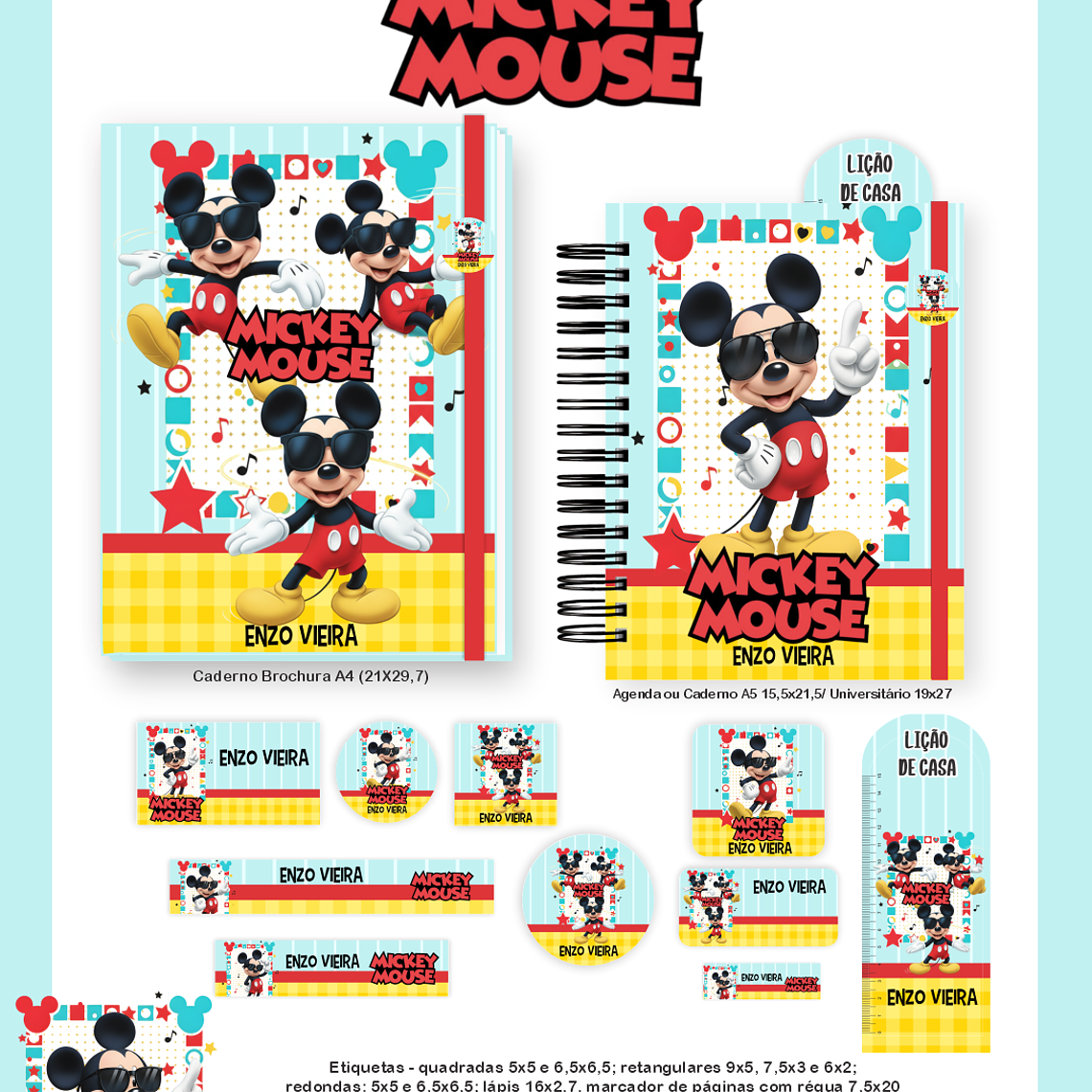 Arquivo Encadernação Escolar 2026 Mickey Mouse 2