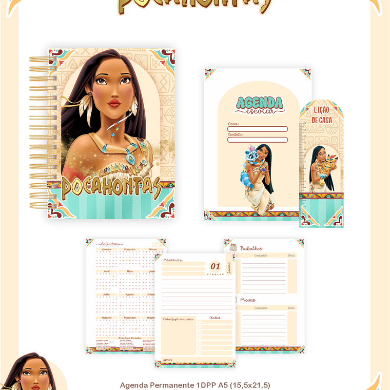 Arquivo Encadernação Escolar 2026 Pocahontas 4