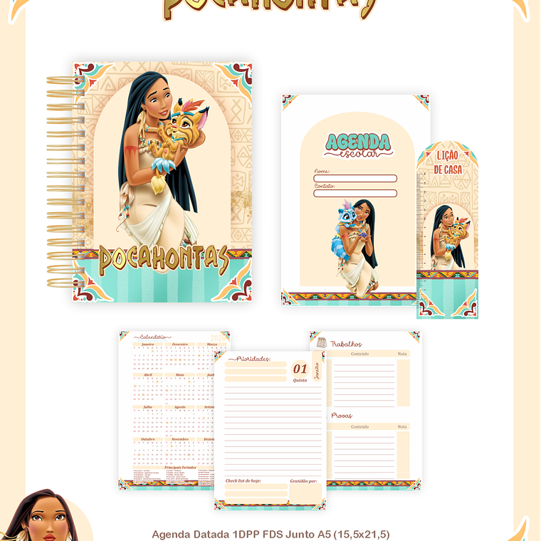 Arquivo Encadernação Escolar 2026 Pocahontas 5